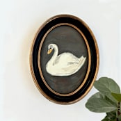"Dreamy Swan" - Original Painting in white by Teju Reval