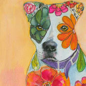 "Daisy" - Original Painting in multicolorassorted-colors by CONNIE COLLUM