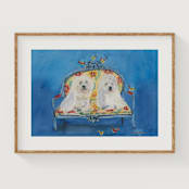 "Cupcake & Adel" - Original Painting in multicolorassorted-colors by CONNIE COLLUM