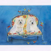 "Cupcake & Adel" - Original Painting in multicolorassorted-colors by CONNIE COLLUM