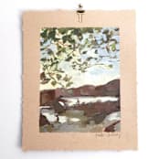 "Lake View" - Original Painting in brown by Kiersten Poultney