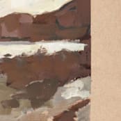 "Lake View" - Original Painting in brown by Kiersten Poultney