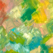 "Adorn #6" - Original Painting in green by Amy Mullen