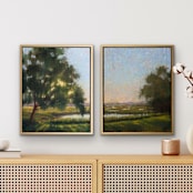 "Dappled Light" - Original Painting in green by Wendy Keller