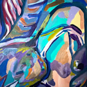 "Tulip" - Original Painting in green by Nina Leth
