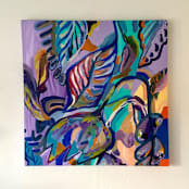 "Tulip" - Original Painting in green by Nina Leth