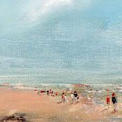 "Rocky Beach" - Original Painting in multicolor by Lindsay Megahed