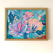 "Garden delight 1" - Original Painting in blue by Nina Leth