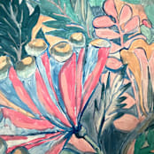 "Garden delight 1" - Original Painting in blue by Nina Leth