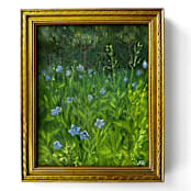 "Wildflower Field Painting" - Original Painting in green by Kat Roberts