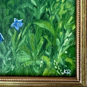 "Wildflower Field Painting" - Original Painting in green by Kat Roberts