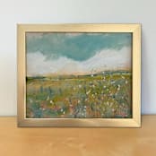 "Waiting By Wildflowers" - Original Painting in multicolor by Lindsay Megahed