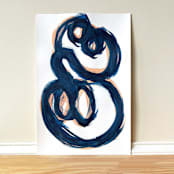 "Bond" - Original Painting in blue by bari wieselman schulman