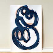 "Bond" - Original Painting in blue by bari wieselman schulman