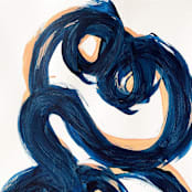 "Bond" - Original Painting in blue by bari wieselman schulman