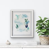 "Botanical no.2" - Original Painting in blue by Jocelyn Elizabeth