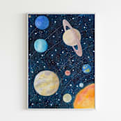 "Solar System Original Watercolor Painting" - Original Painting in multicolor by Alexandra Dzh