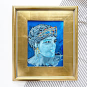 "Aphrodite, Godess of Love, in Blues" - Original Painting in blue by Green Barn Studio