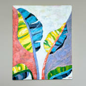 "Under the Banana Leaves" - Original Painting in purple by Summer Tali Hilty