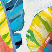 "Under the Banana Leaves" - Original Painting in purple by Summer Tali Hilty