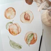 "Peaches" - Original Painting in orange by Angele Kamp