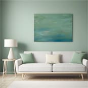 "Lost in a Dream - Sage Green Original Painting Pastel Green Abstract" - Original Painting in green by Hilary L Hahn