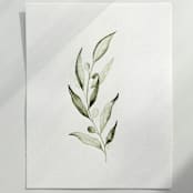 "Olive Branch 02" - Original Painting in green by Angele Kamp