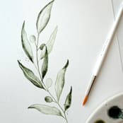 "Olive Branch 02" - Original Painting in green by Angele Kamp
