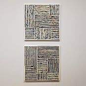 "Sketchy Pair | 16" x 16" | Set of 2" - Original Painting in brown by Katie Zimpel