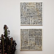"Sketchy Pair | 16" x 16" | Set of 2" - Original Painting in brown by Katie Zimpel