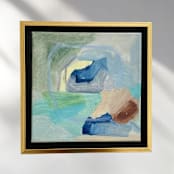 "Coastal Light Painting Original Abstract" - Original Painting in gray by Hilary L Hahn