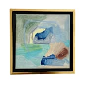 "Coastal Light Painting Original Abstract" - Original Painting in gray by Hilary L Hahn