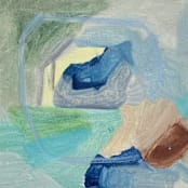 "Coastal Light Painting Original Abstract" - Original Painting in gray by Hilary L Hahn