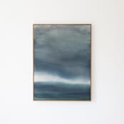 "Through the Quiet Glow" - Original Painting in blue by Rebecca King
