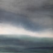 "Through the Quiet Glow" - Original Painting in blue by Rebecca King