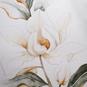 "Magnolia Grandiflora 01 original watercolor painting" - Original Painting in green by Angele Kamp