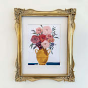 "Vintage Blooms" - Original Painting in multicolor by Teju Reval