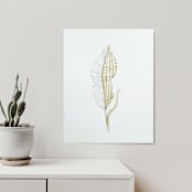 "Skeleton leaf" - Original Painting in green by Angele Kamp