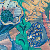 "Garden delight 2" - Original Painting in green by Nina Leth