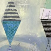 "Happy Go Lucky 2" - Original Painting in blue by christy dehoog johnson