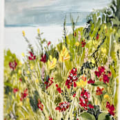 "Seaside Serenity Walk #01" - Original Painting in multicolorassorted-colors by Lucrecia Caporale