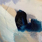 "Just Another Beautiful Battleship Gray Day" - Original Painting in blue by Nicole Simms