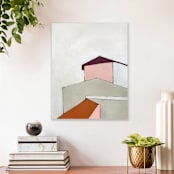 "Rooftop Views" - Original Painting in gray by Karyn Denten