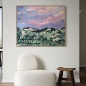 "“Sunset Over Stags Leap” - Framed 30x24" - Original Painting in multicolor by Sarah Mankin