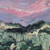 "“Sunset Over Stags Leap” - Framed 30x24" - Original Painting in multicolor by Sarah Mankin