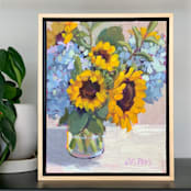 "Summer Bouquet 3" - Original Painting in yellow by sue prue