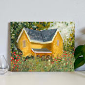 "Yellow house" - Original Painting in multicolor by Lindsay Megahed