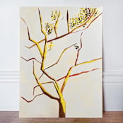 "Autumn Light Original Gouache art" - Original Painting in yellow by Lucrecia Caporale