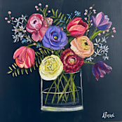 "Floral Mini 80" - Original Painting in multicolorassorted-colors by Neena Buxani
