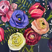 "Floral Mini 80" - Original Painting in multicolorassorted-colors by Neena Buxani